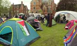 Oxford and Cambridge students set up pro-Palestinian camps outside university buildings