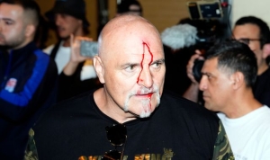 Tyson Fury&#039;s dad appears to headbutt member of Oleksandr Usyk&#039;s entourage at media day fracas